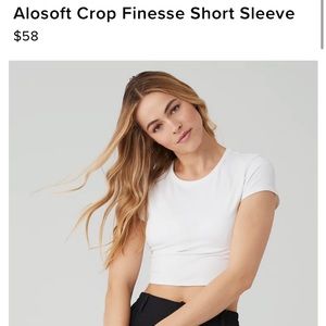 ALO Finesse Short Sleeve Cropped Top